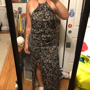 Flower pattern maxi dress